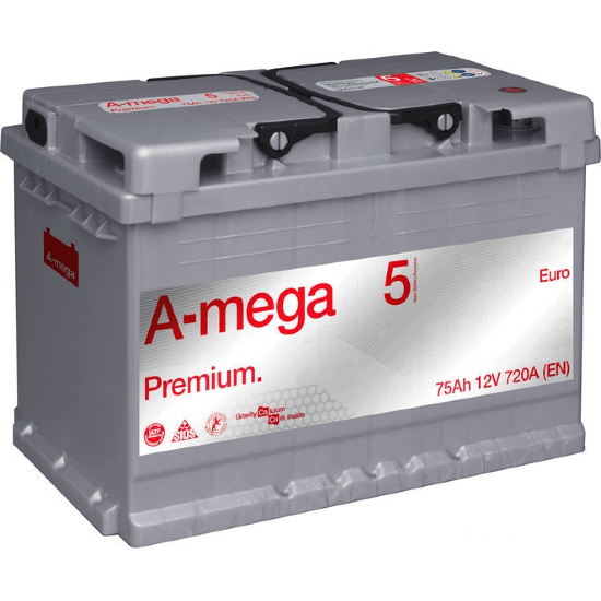 Аккумулятор A-MEGA Premium 75 Ah R+ (низкий)