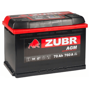 Аккумулятор ZUBR AGM 70 Ah R+