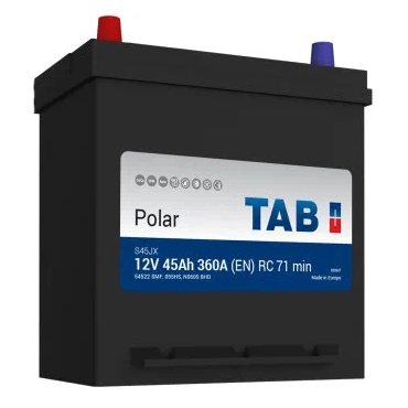 Аккумулятор TAB Polar S Asia 45 JR тонкие клеммы + адаптер
